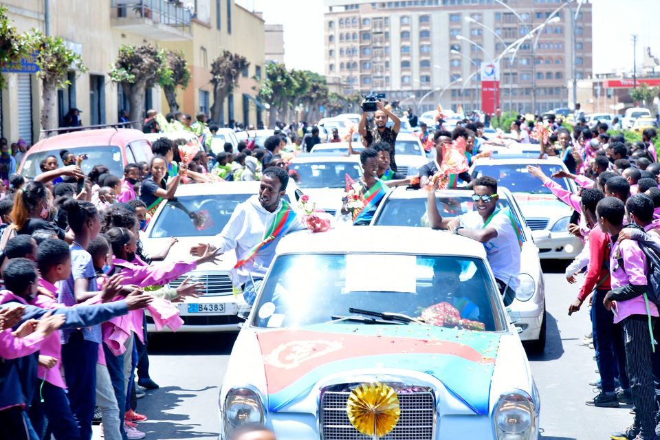 Biniam Girmay receives Hero’s welcome in Eritrea