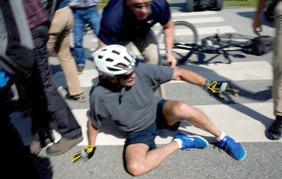 VIDEO: President Joe Biden falls off his bike!