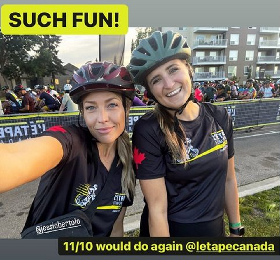 Jessie Bertolo and Bestie rated Etape Edmonton 11 out of 10! Must do Again!