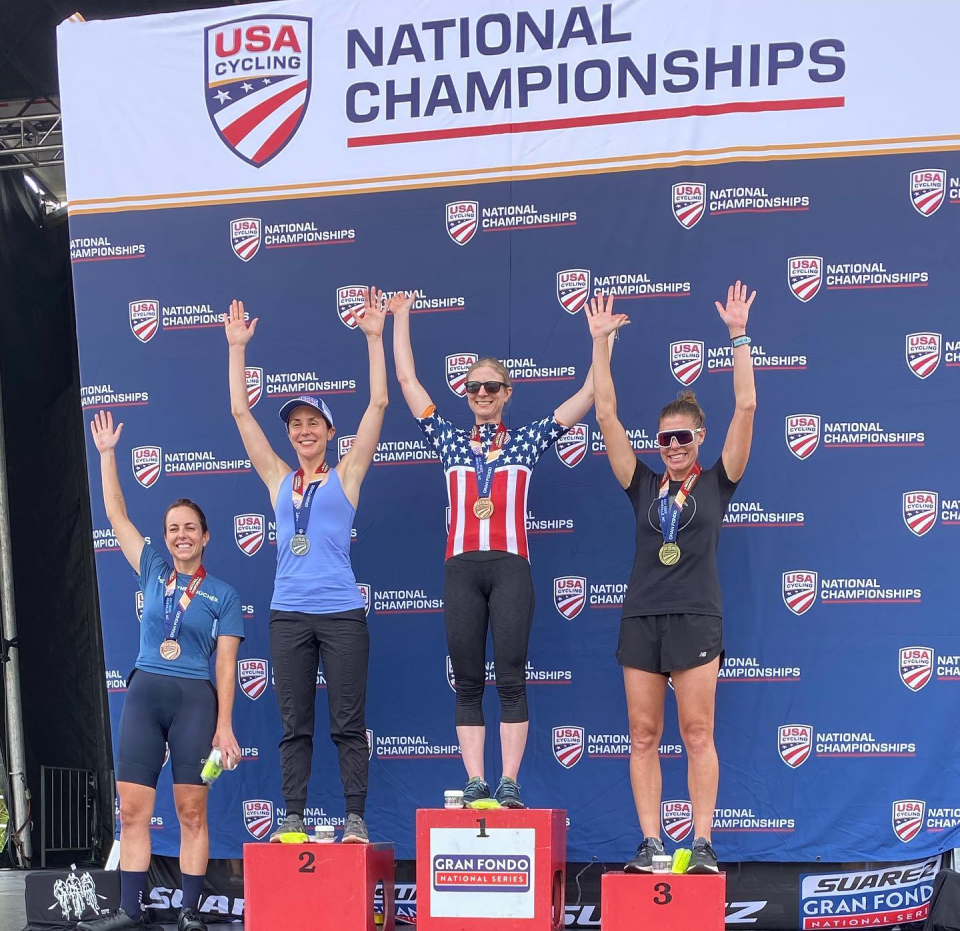 Jill Patterson from Virginia is the women's USA Cycling Gran Fondo National Champion