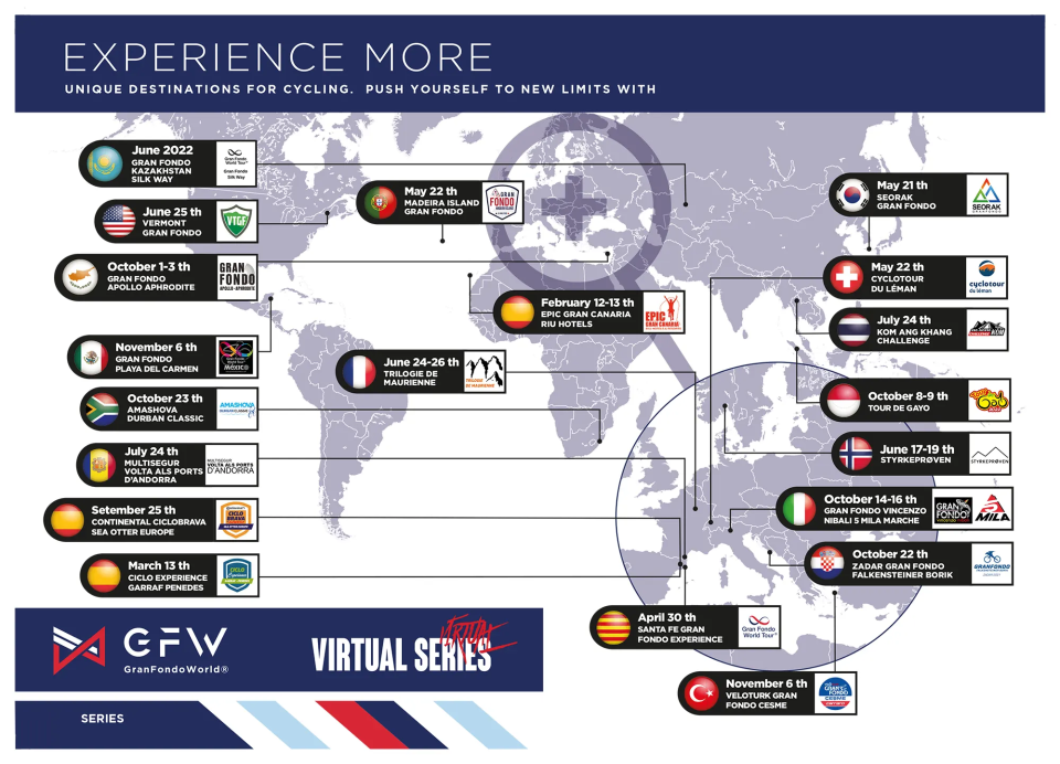 2022 Gran Fondo World Tour® Map and Calendar