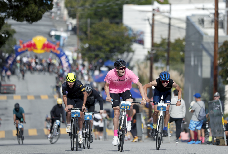 Josef Nelson races at the Red Bull Bay Climb in San Francisco, California, USA on October 22, 2022