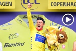 Lampaert stays upright to take the Yellow Jersey in Copenhagen
