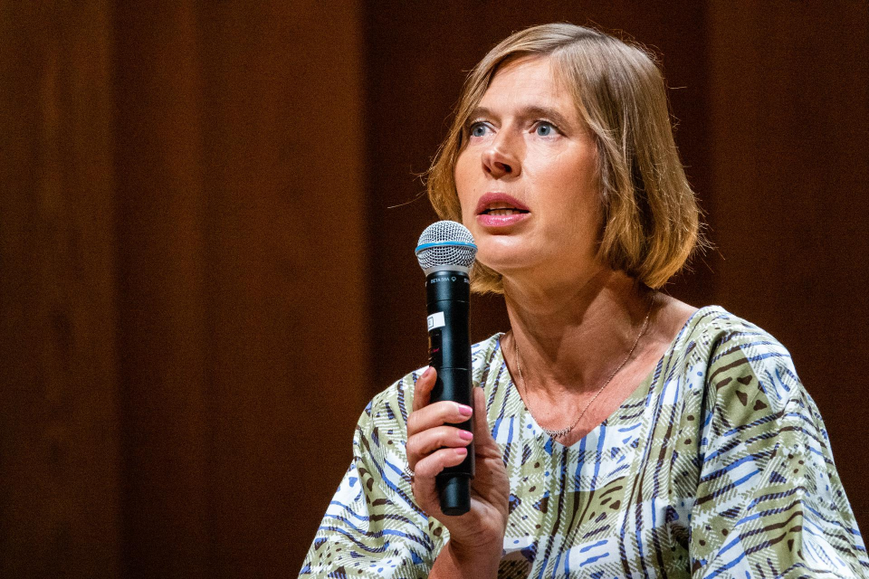 Photo: Kersti Kaljulaid, the first woman in history to hold the Estonian presidency. Credit: @ucigranfondoworldseries