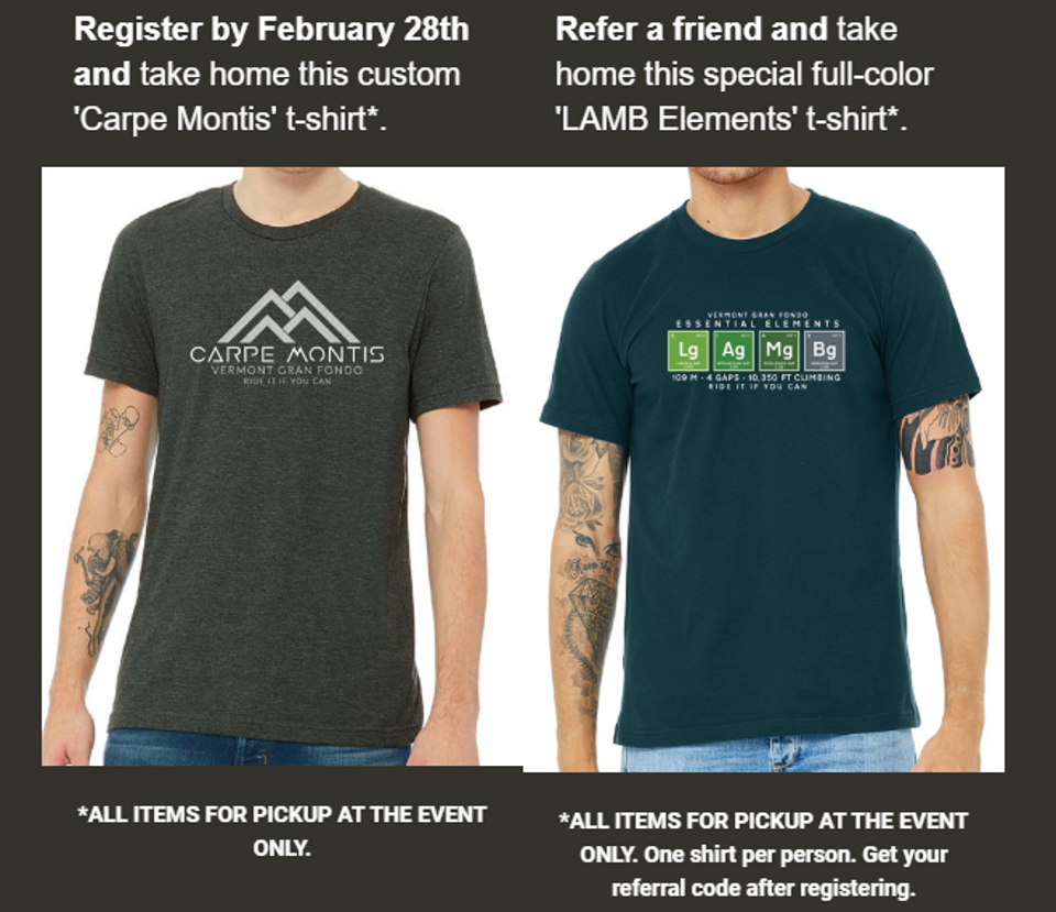 Register before Feb 28th and get a FREE T-Shirt