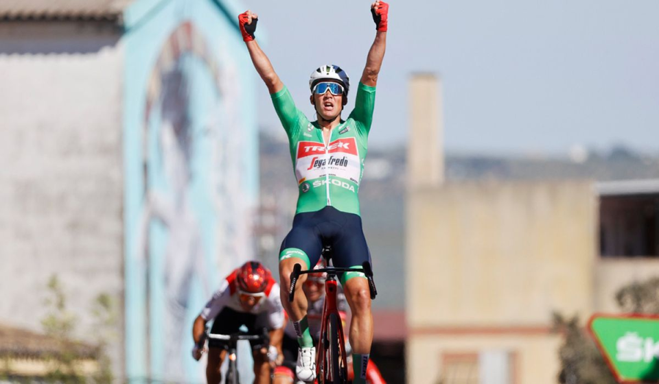 Mads Pedersen soars to Victory on uphill finish In Montilla