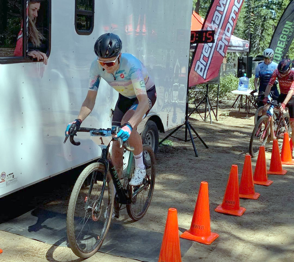 Photo: Rob Britton was the first at the start of the opening Time Trial on Stage 1