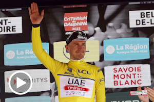 Dane Mikkel Bjerg takes yellow jersey with time trial win at Dauphine