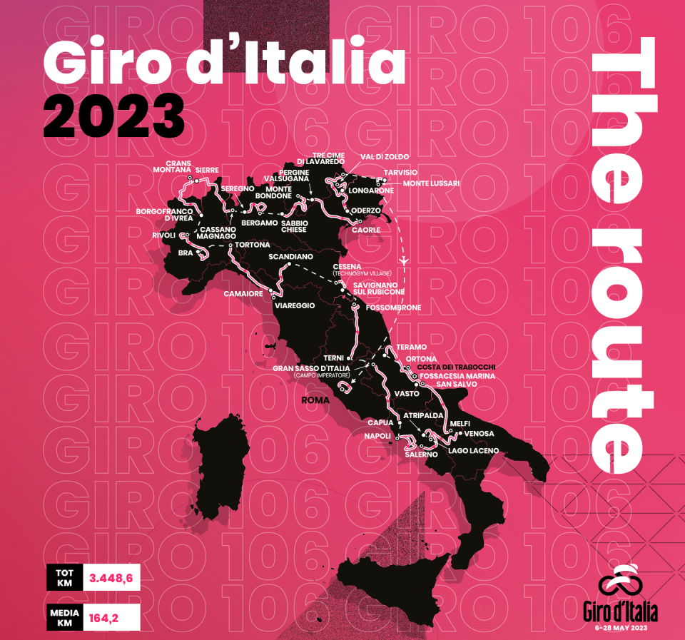 2023 Giro d'Italia Map