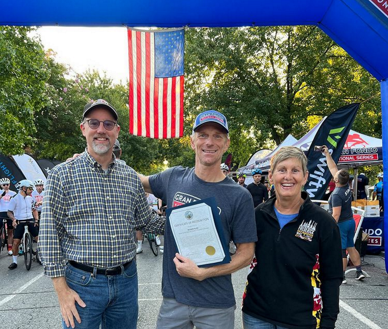 Reuben Kline, Founder and CEO of the series was presented with a Certificate of Recognition by the City of Frederick Mayor Michael O’Connor and City Council Member Kelly Russell