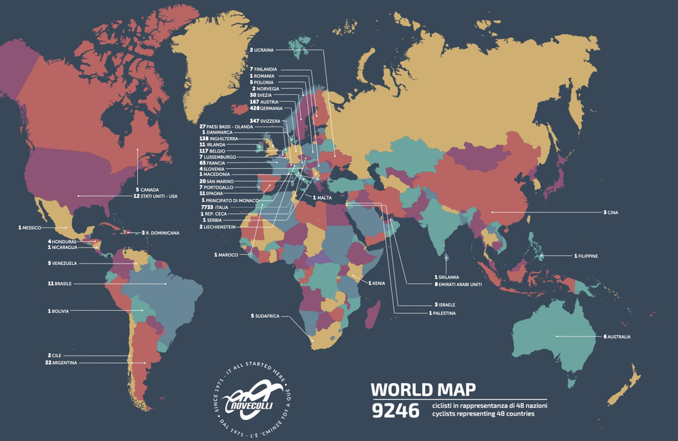 Over 9,200 riders from 48 countries gearing up for 52nd edition of Nove Colli