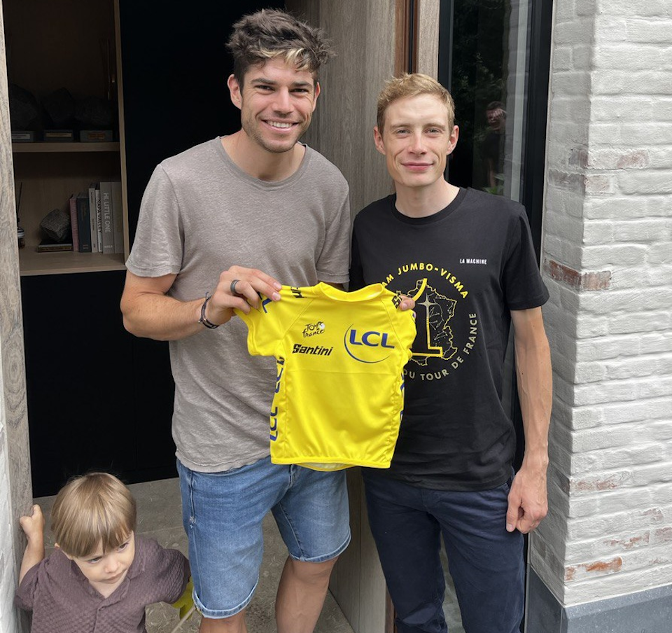 Vingegaard visits Van Aert after Tour de France victory