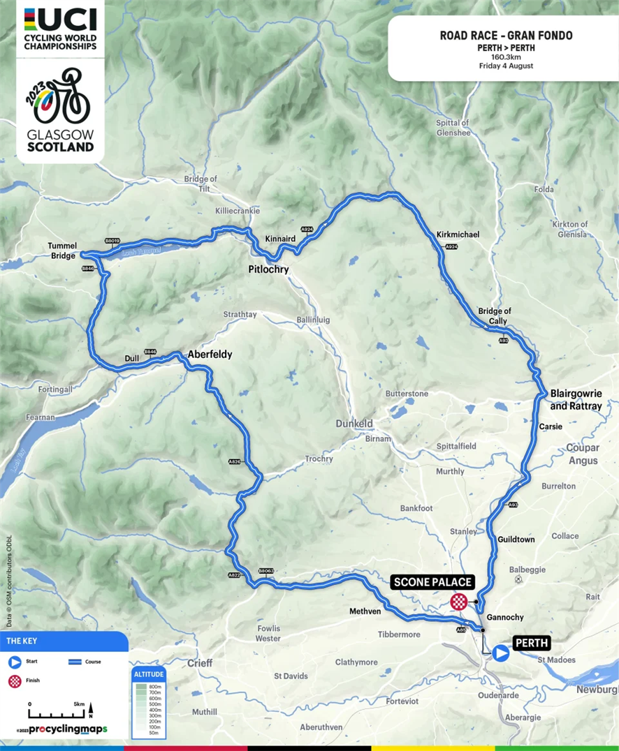 2023 UCI Gran Fondo World Championships Route