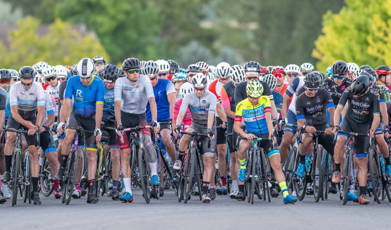 Photo: Nervous excitement abound as rider’s line up at the start of the 2022 Medio-Fondo, the Gran Fondo National Series Qualifier