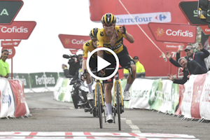 Primoz Roglic takes victory on Altu de L’Angliru on stage 17