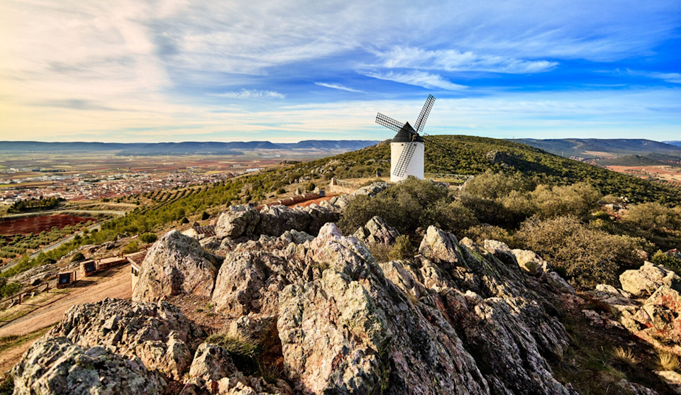 a Mancha, Spain, the medieval windmills that gave life to the thousand stories of Don Quixote