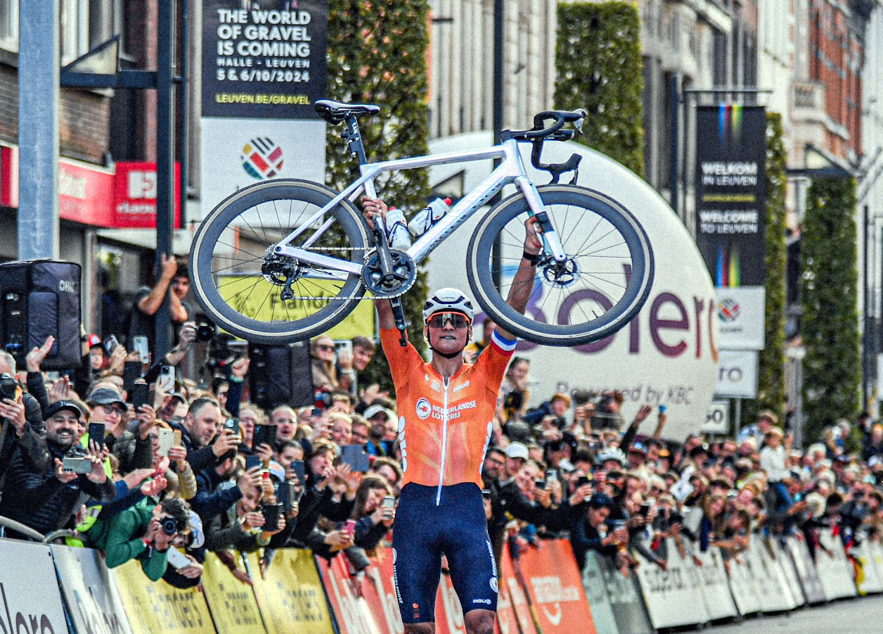 Mathieu van der Poel wins the 2024 UCI Gravel Fondo World Championships