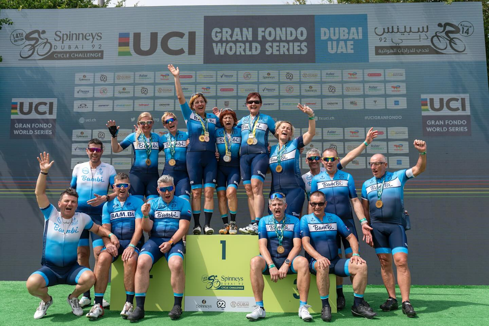 Riders experienced the thrill of racing a UCI Gran Fondo World Championship qualifier on Dubai’s traffic-free streets