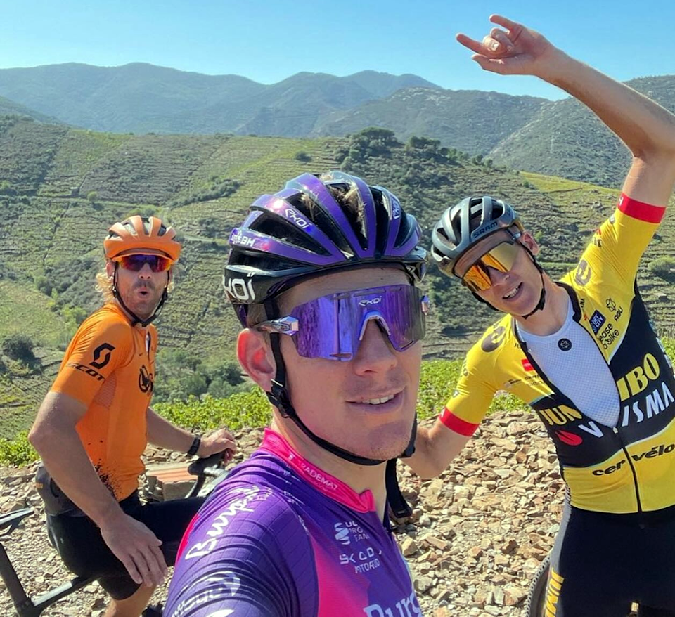 Robert Gesink (right), together with Jetse Bol and Dennis van Winden