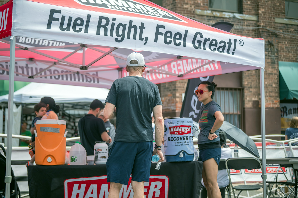  the Hammer Nutrition tent was very busy popular, as they handed out their delicious recovery shakes.