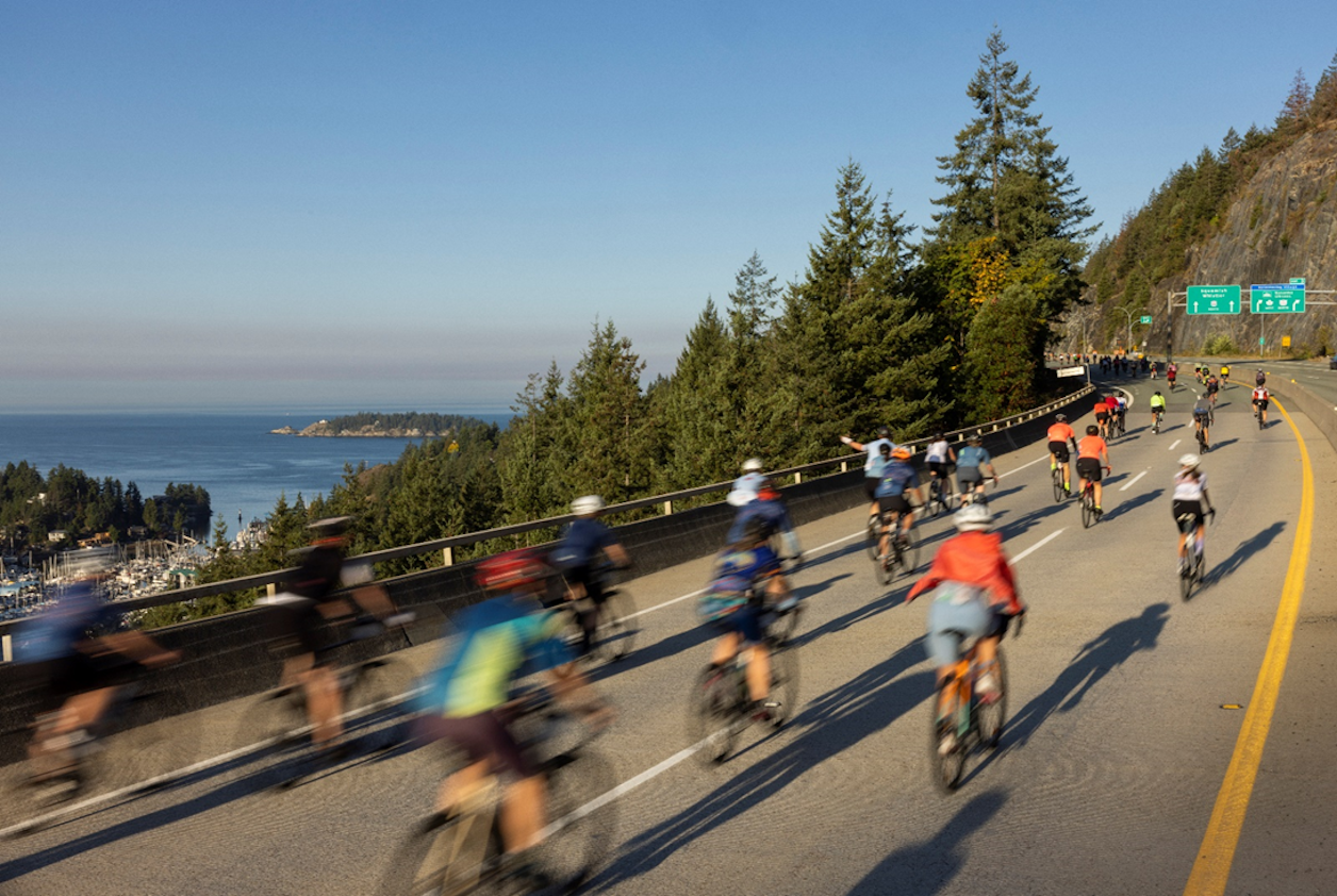 Cyclists tackled routes from Vancouver to Whistler on fully closed roads