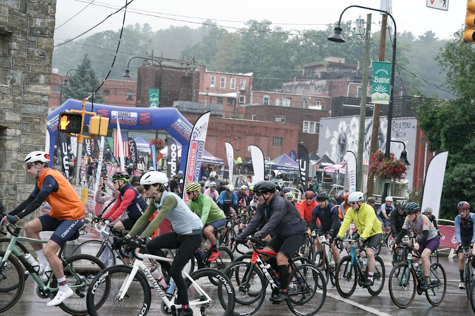 Wet weather didn’t deter hundreds of cyclists enjoying the North Carolina Mountain’s
