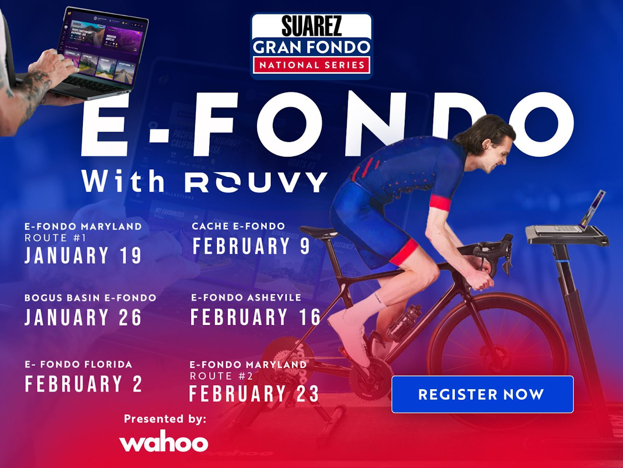 Gran Fondo National Series and Rouvy Announce Schedule for 6-Event E-Fondo Series, p/b Wahoo