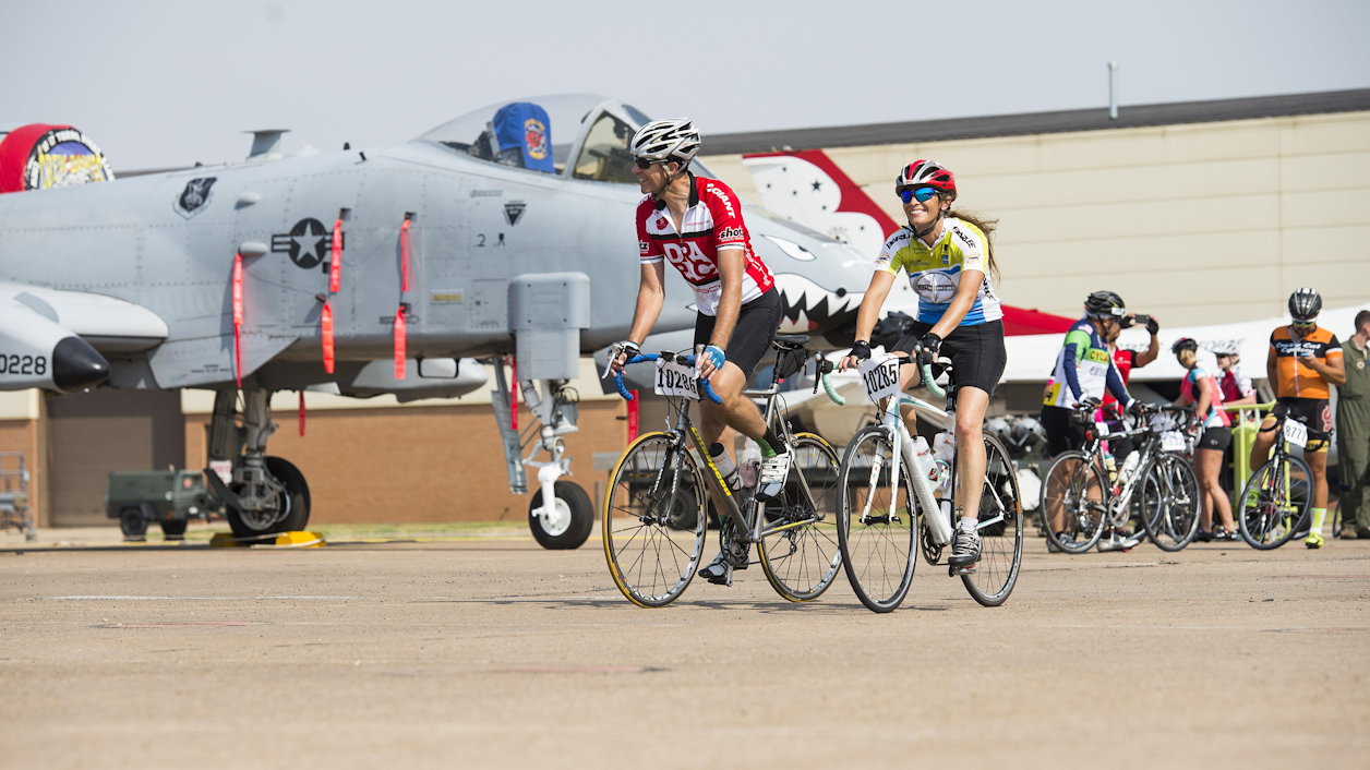 Out-of-town cyclists get a chance to see Wichita Falls and Sheppard Air Force Base 