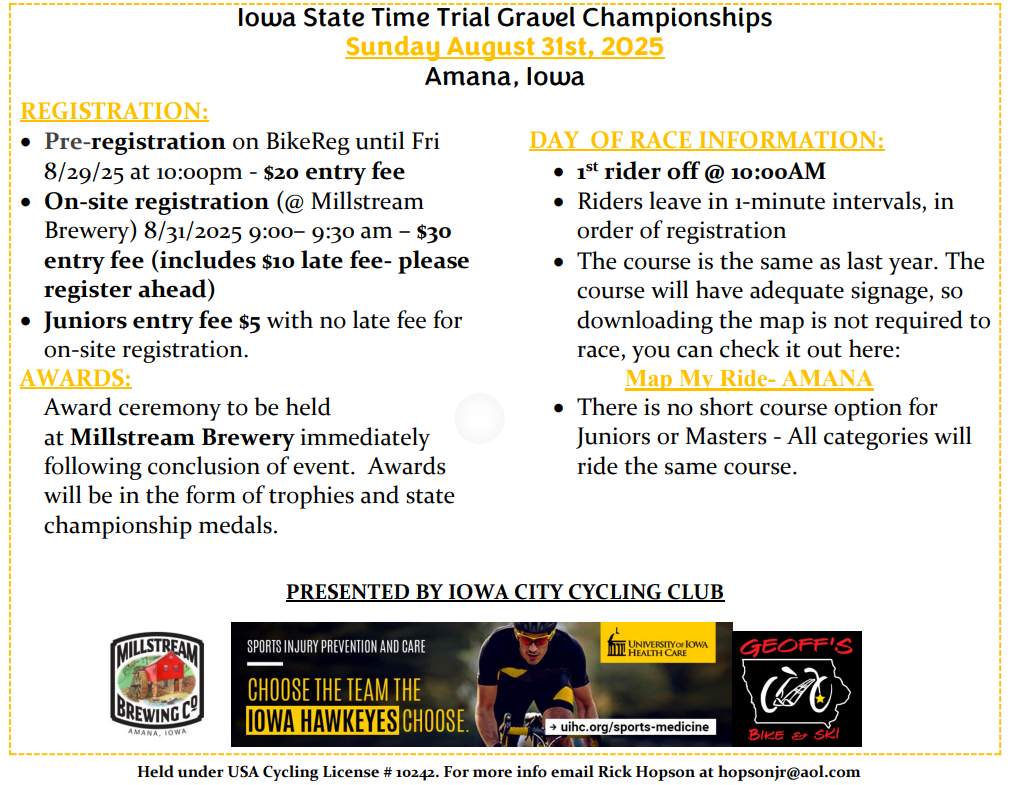 Iowa State Gravel Time Trial Championship