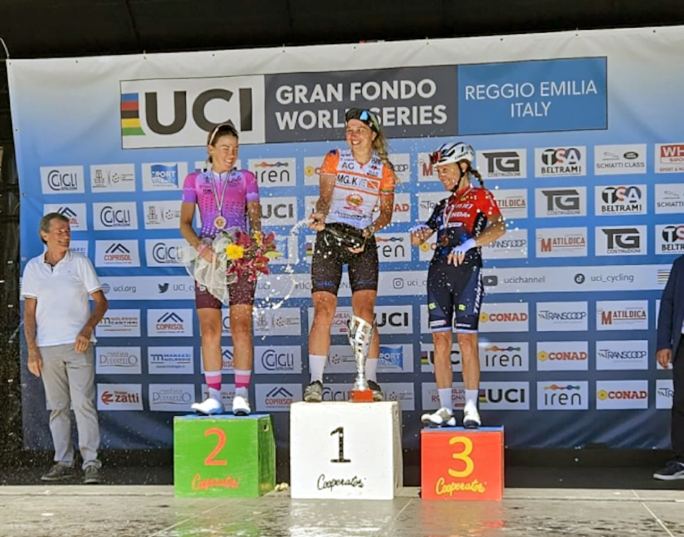 Elisa Leardini (MG-K VIS OLMO PROMTECH) powered ahead solo