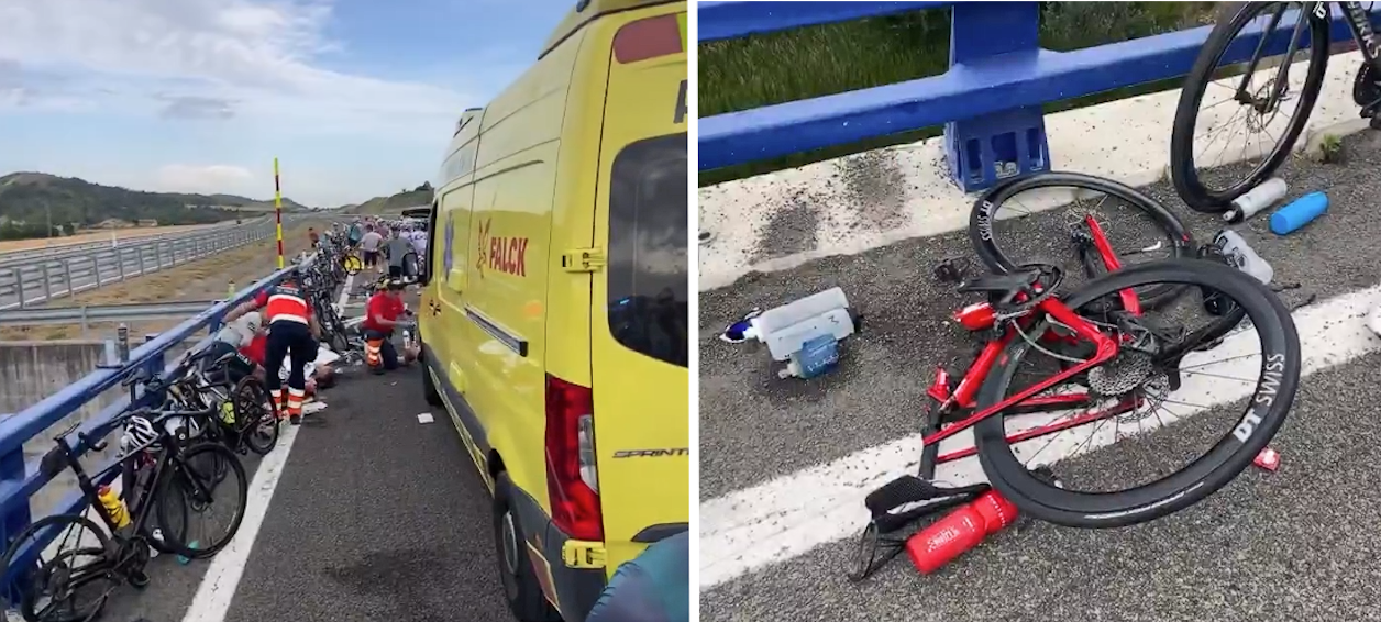 Massive pileup at 2026 Quebrantahuesos saw over 200 riders crash and bikes in pieces 