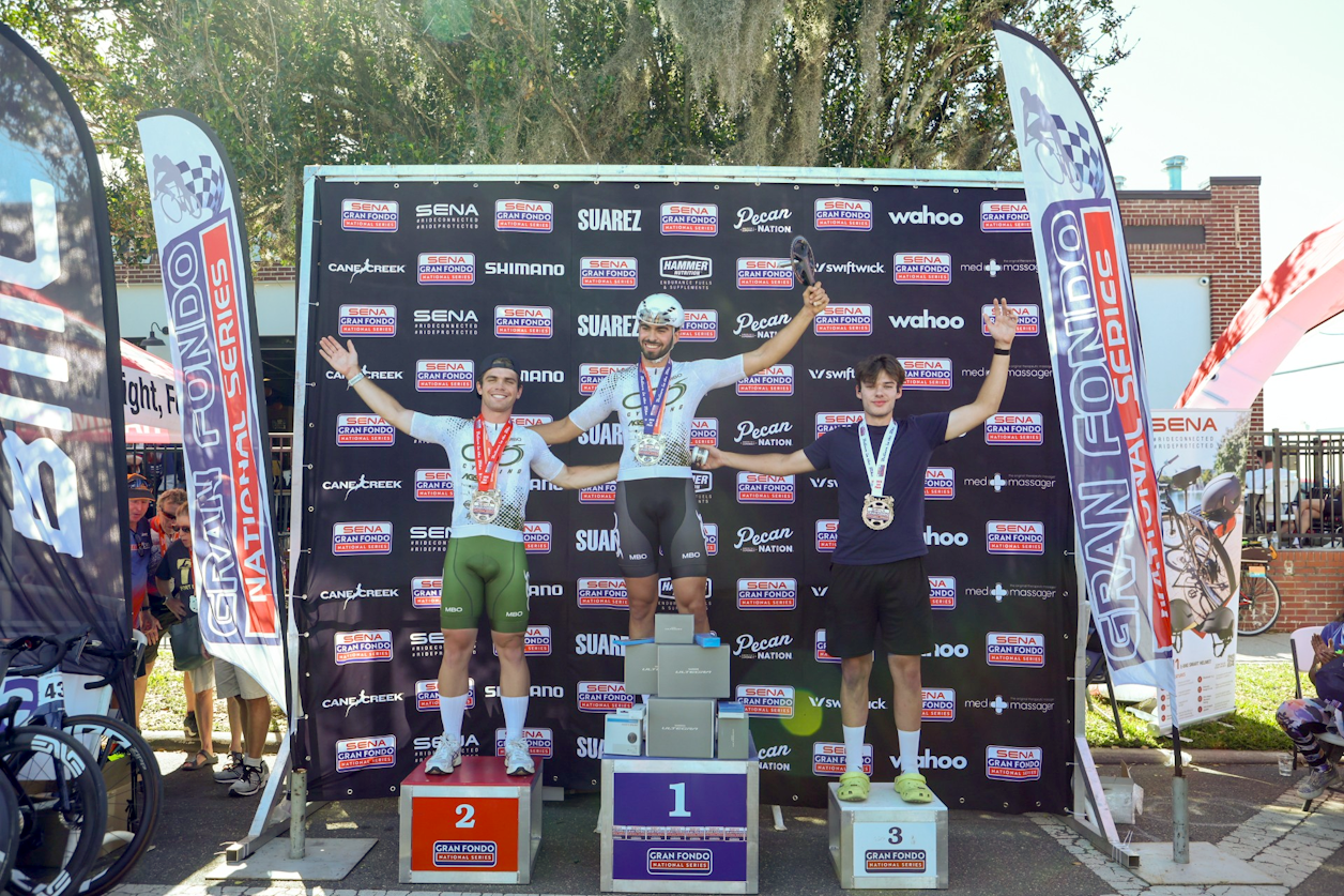 As U23 winner Nathan Kadoch was presented with a full Shimano Di2 Ultegra Group Set