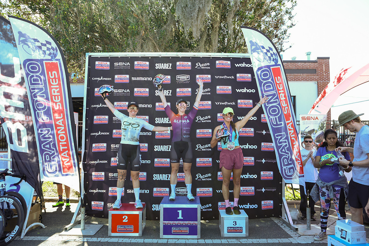 In the women's Gran Fondo, 48 year-old Jeanine Seeger from Boynton Beach FL was the clear winner 