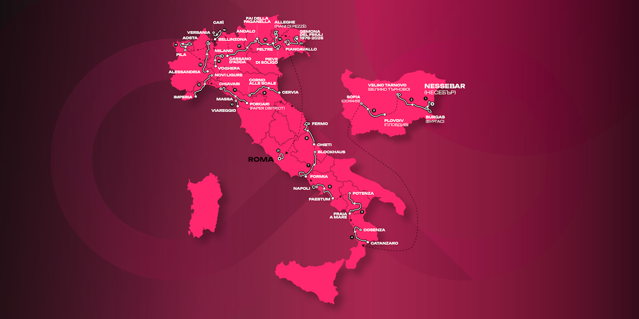 2026 Giro d'Italia route map