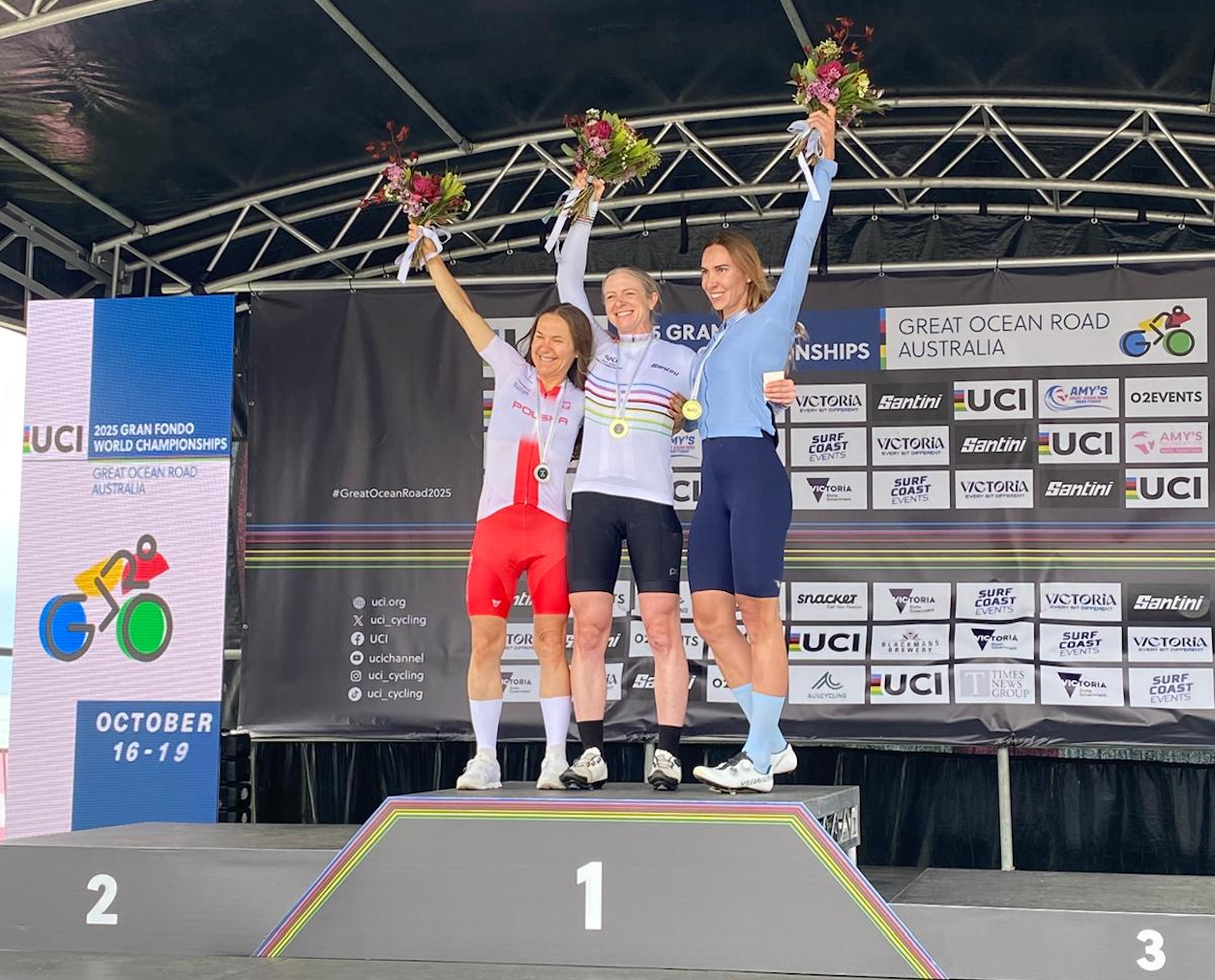 Jill Patterson won the 2025 Women's UCI Gran Fondo World Championships and pulled on the Rainbow Jersey