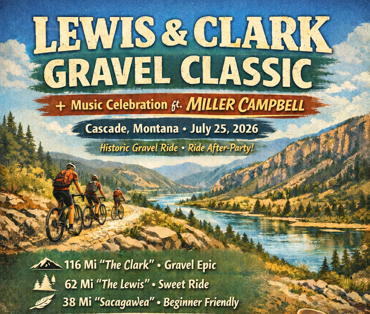 A Stunning NEW Gravel Adventure on the Historic Montana Trails this July 25th 2026.