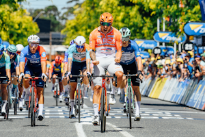 Sam Welsford sprints to stage three victory at the 2026 Tour Down Under