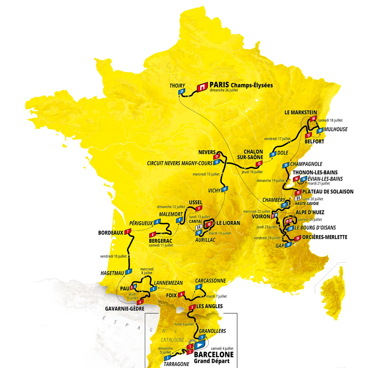 2026 Tour de France Stage Map