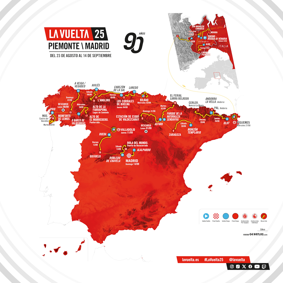 2025 La Vuelta Stage Map