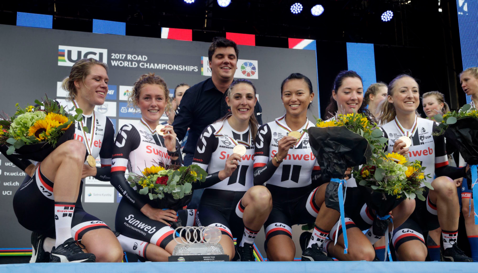 Gold medal in the Womens Team Time Trial World Championships