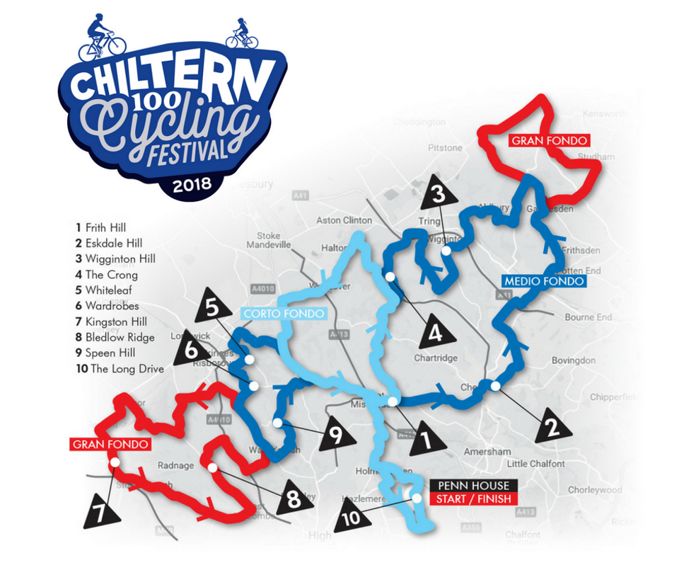 The Chiltern 100 Cycling Festival takes place on Sunday 15 July at Penn House country estate, near Amersham, just one hour from London.