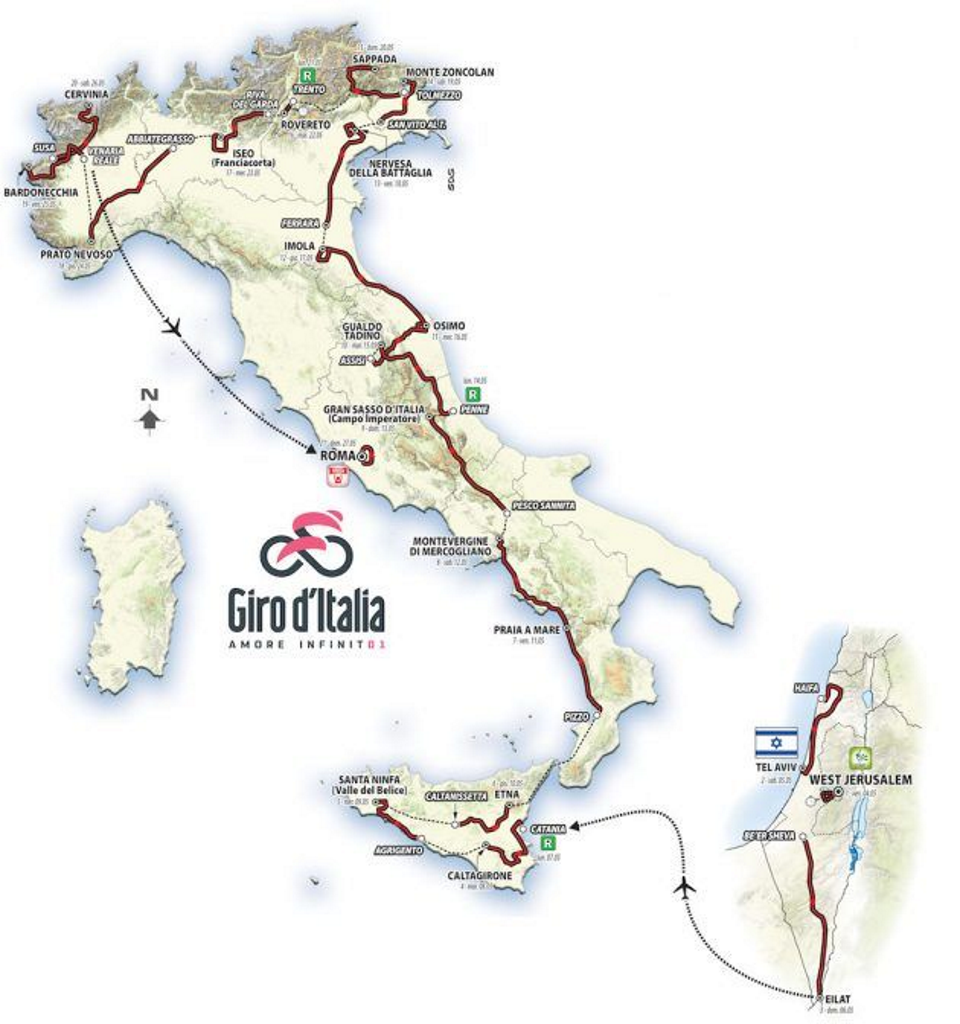 2018 Giro d’Italia Route