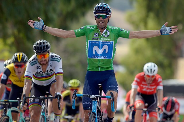 Alejandro Valverde overhauls Peter Sagan on uphill sprint to Almaden