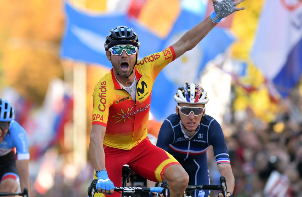 Alejandro Valverde wins the 2018 UCI World Championships Men's Elite Road Race