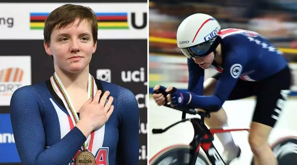 Olympic track cyclist Kelly Catlin, who helped the U.S. women’s pursuit team win the silver medal at the Rio de Janeiro Games in 2016