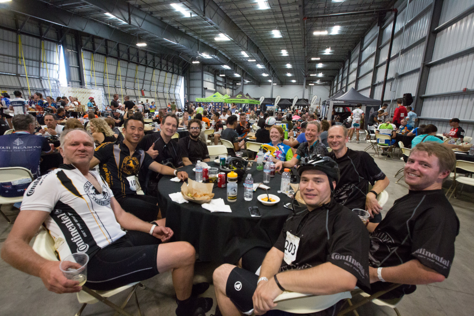 Post-ride dinner and drinks by celebrity chefs from Chefs Cycle, for one the greatest food experiences you'll ever have!