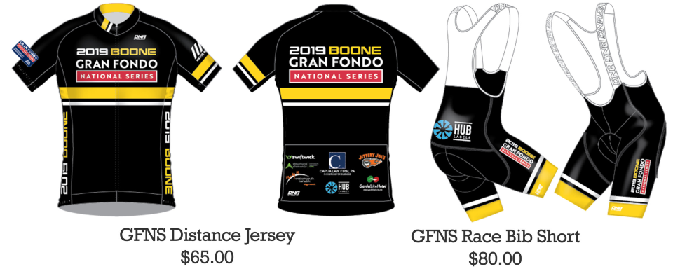 2019 Boone Gran Fondo Apparel is available for purchase