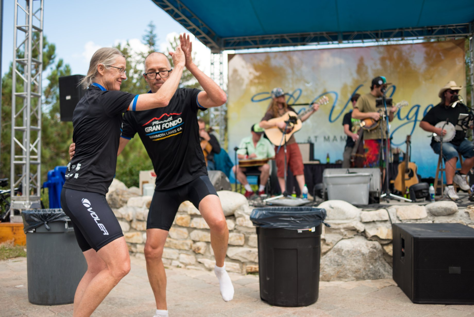 Afterwards, the riders enjoyed the famous after party in the Village at Mammoth with Food Live Music and "recovery beverages" of all flavors, a tradition in its own right,