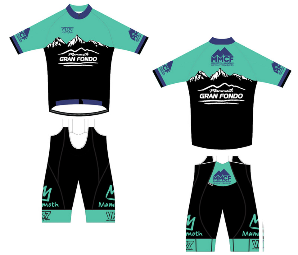 Crafted by VR7, the high quality jersey shows Mt. Banner and Mt. Ritter, part of the iconic Minaret mountain range and one of the most breath-taking vistas on the ride