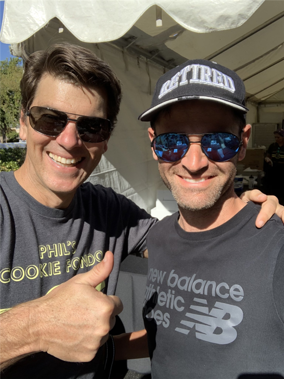 ex-pro and commentator Frankie Andreu with Phil Gaimon